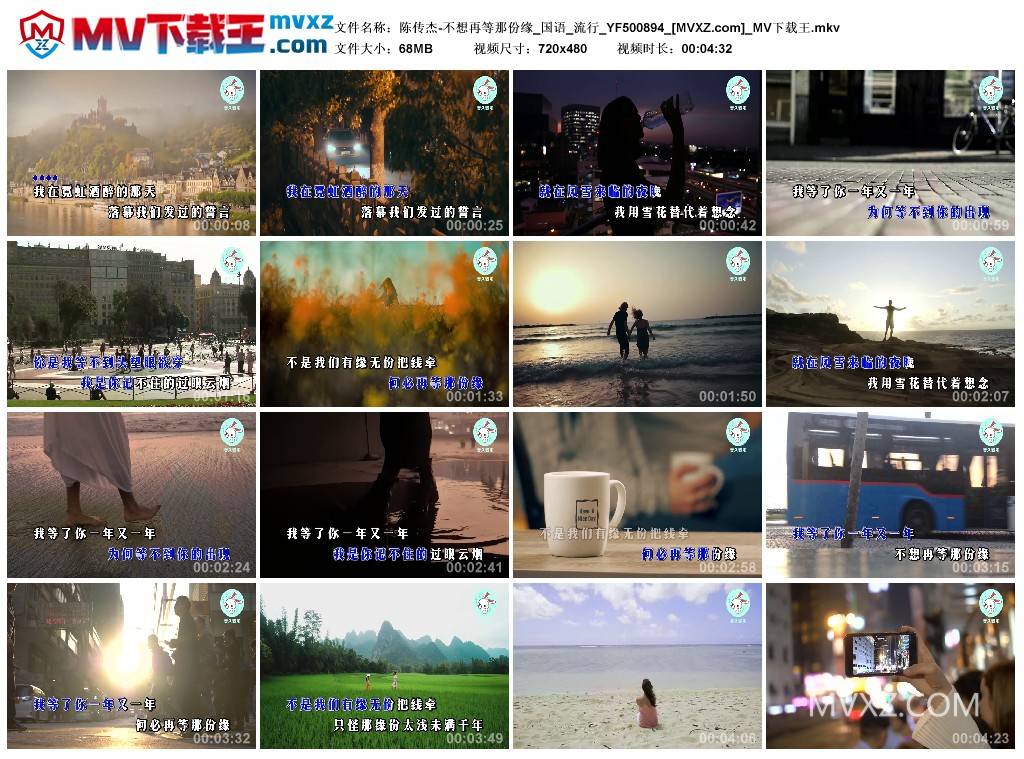 陈传杰-不想再等那份缘_国语_流行_YF500894
